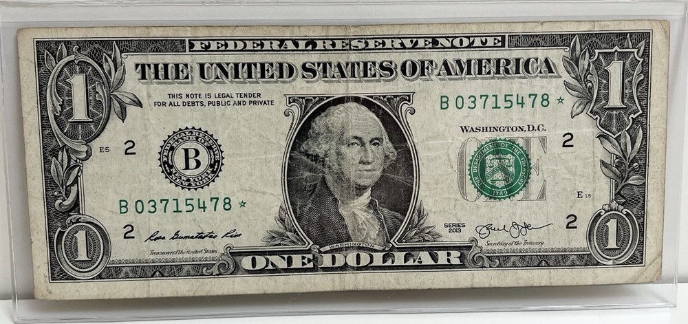 $1 2013 B Duplicate DC Star Note B03715478