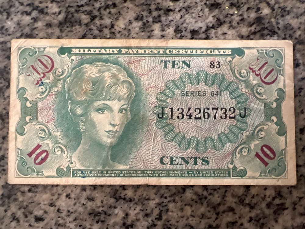 military payment certificate 10 cent series 641