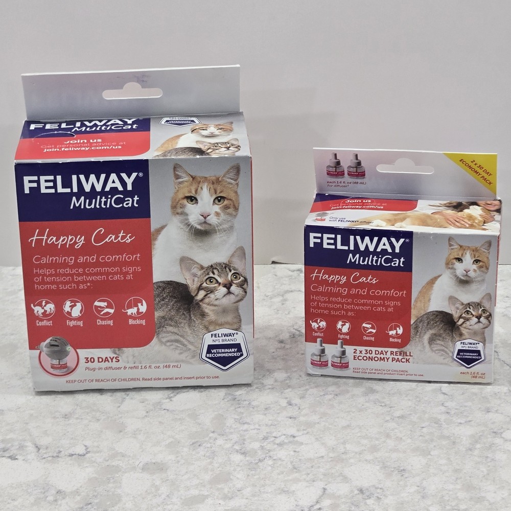 Feliway Multicat Plug In Diffuser Starter Kit Cats Calming Refill With Extras