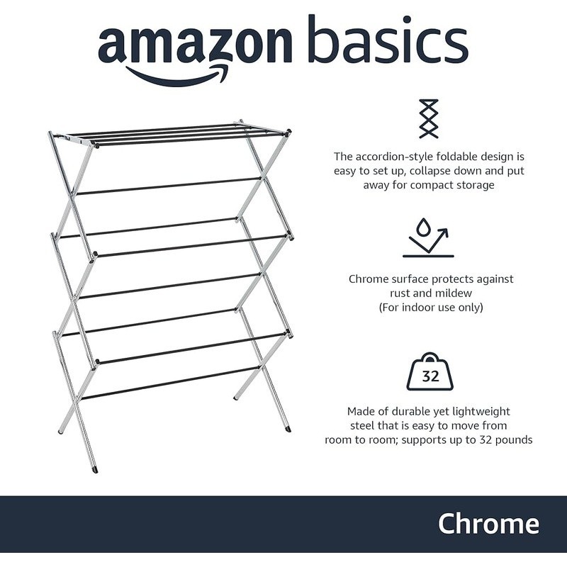 Durable Foldable Laundry Drying Rack Indoor Energy Saving Clothes Organizer New