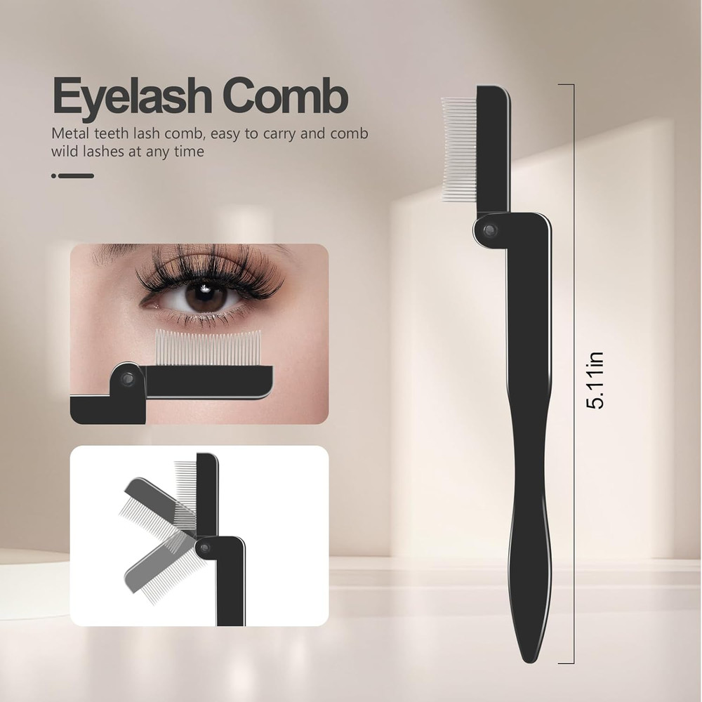 Eyelash Comb Lash Separator Spoolie Brow Brush Makeup Tool 4 Pack Set