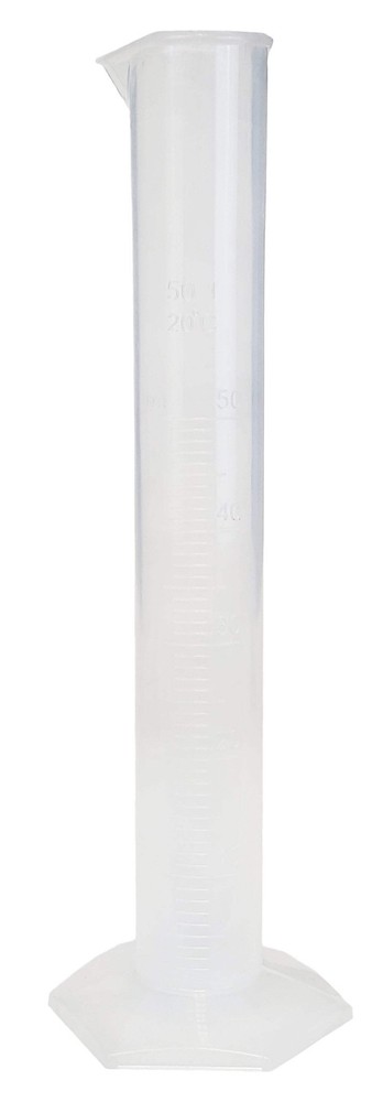 Polypropylene Graduated Cylinder with Hex Base, 50ml Capacity