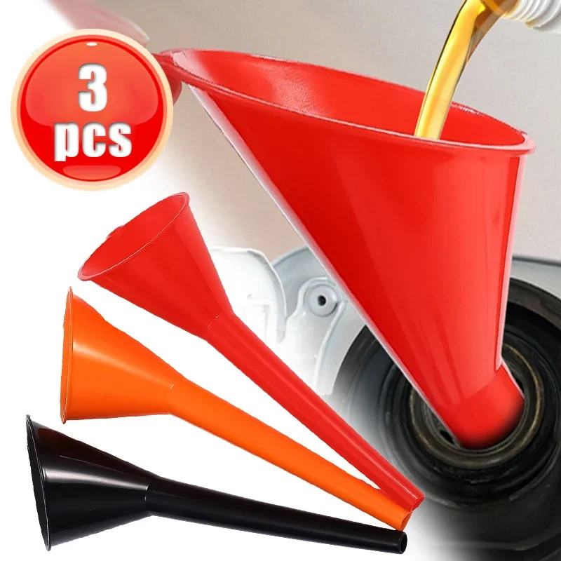 1/3pcs Plastic Engine Funnel Motorcycle Car Refueling Tools Splashproof Car Long