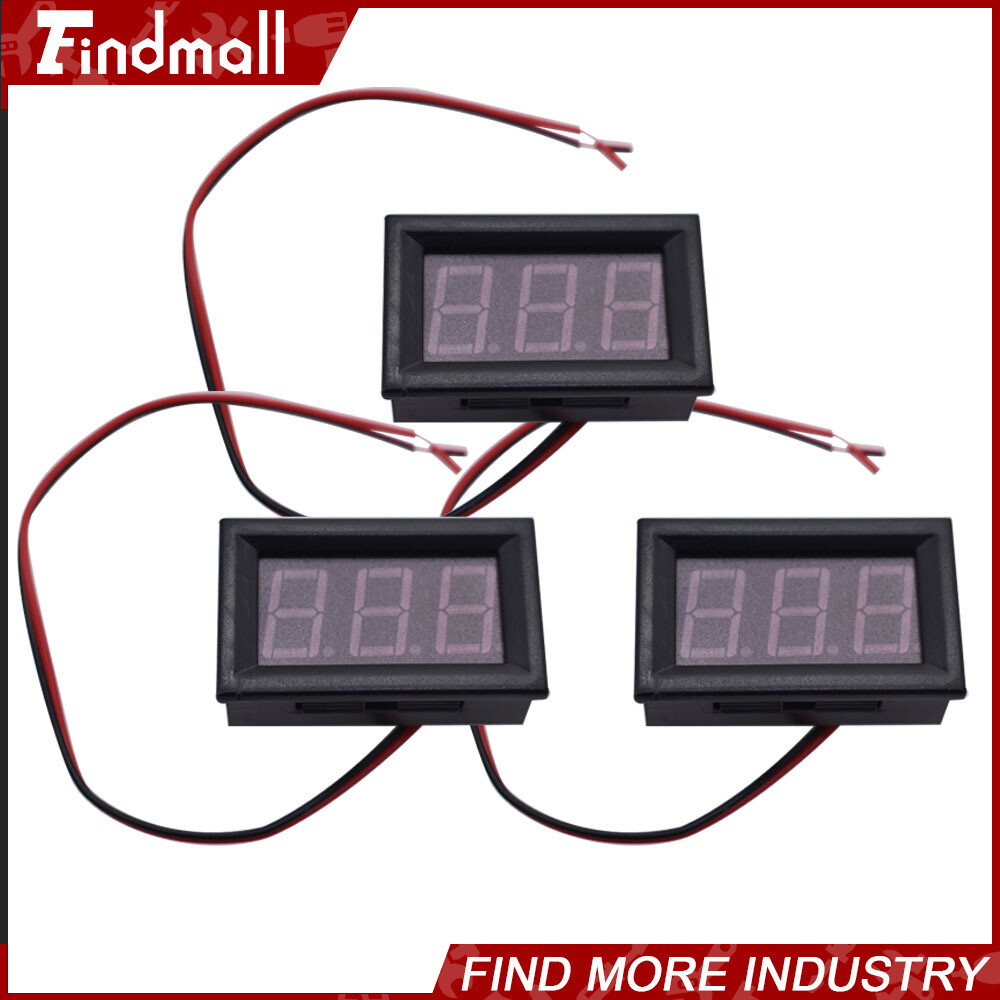 3× DC 4.5-30V Blue LED 3Digital Display Voltage Meter Voltmeter Panel Motorcycle