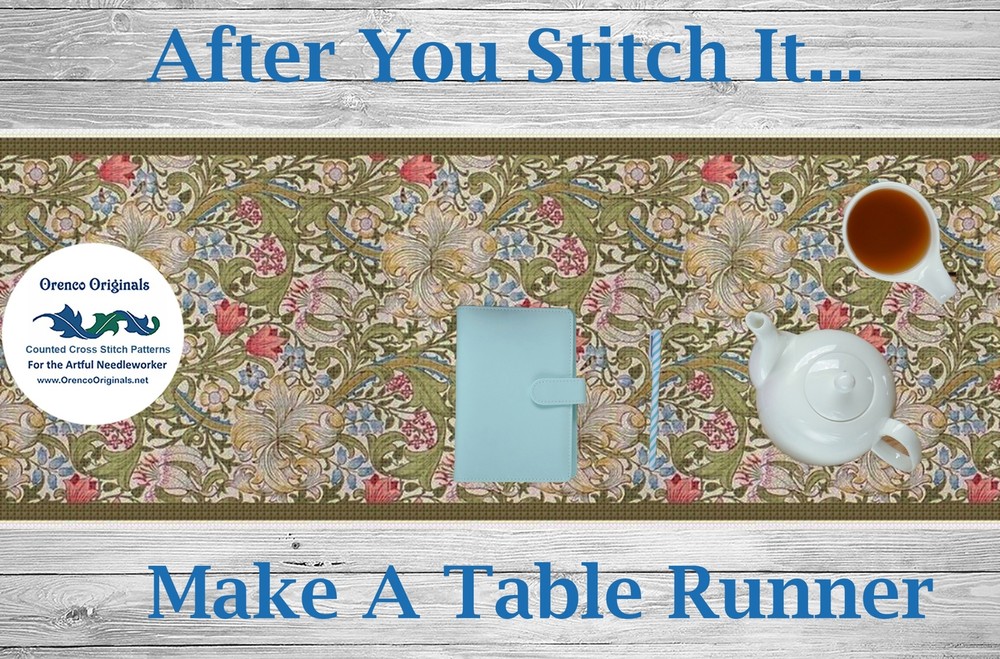 William Morris's Forest Animals Panel Runner Counted Cross Stitch Pattern