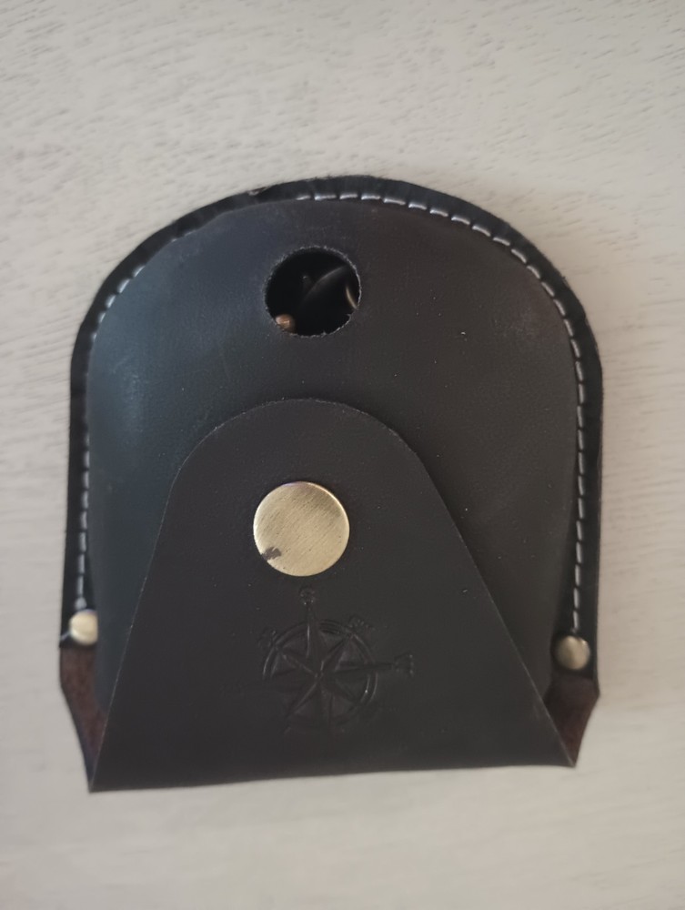 NEOVIVID Engraved Brass Compas With Leather Case