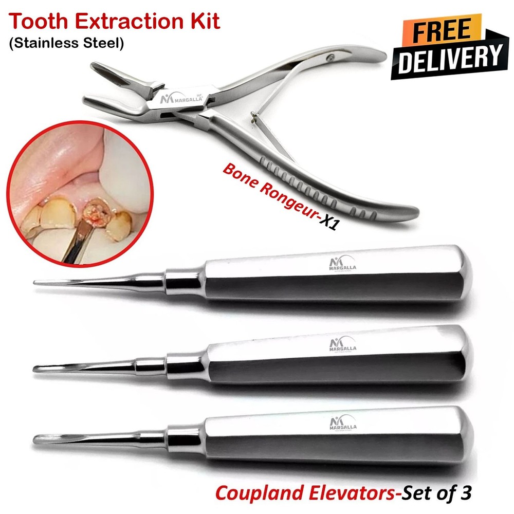 Basic Tooth Extraction Kit Coupland Dental Extracting Elevators Rongeur Pliers