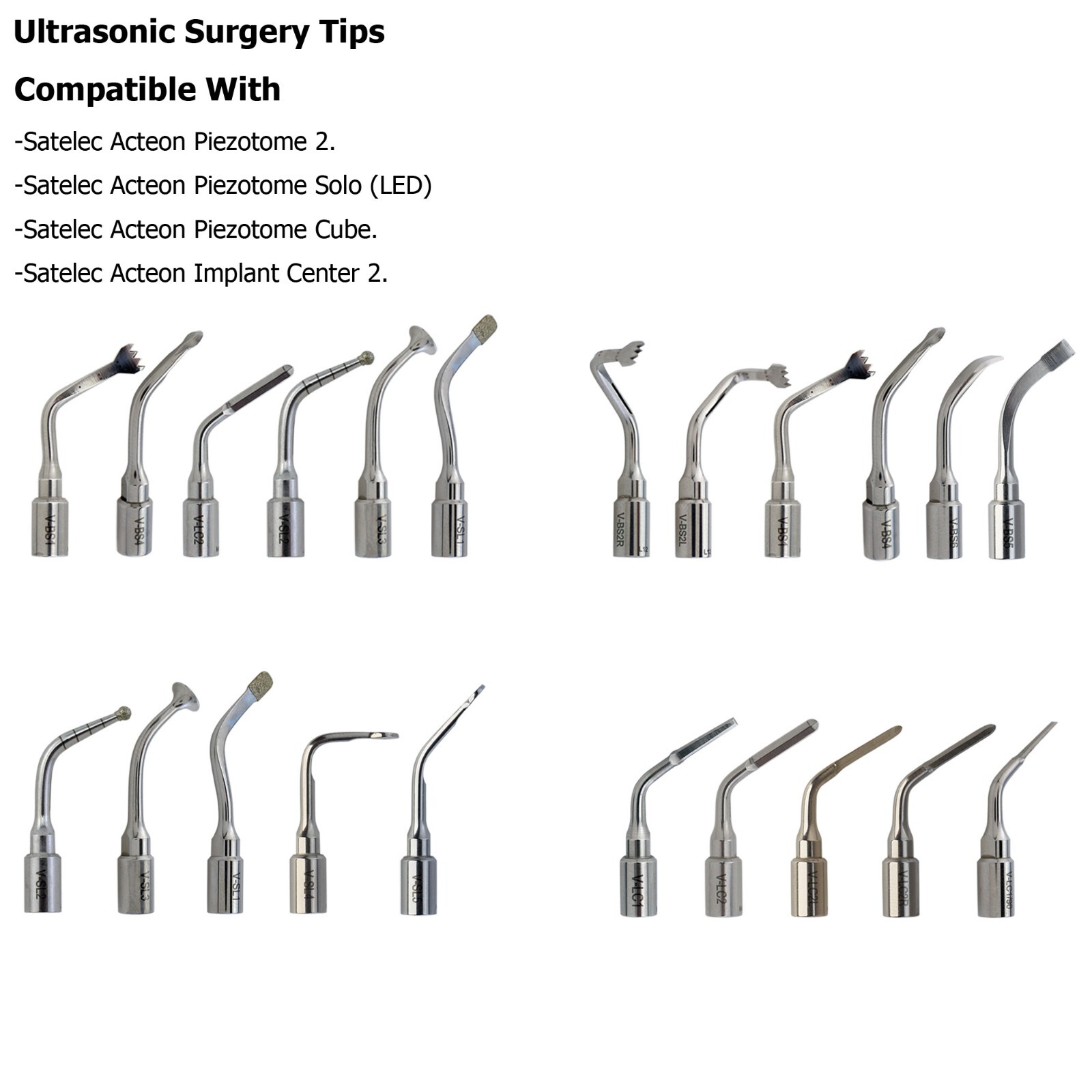 Dental Ultrasonic Satelec Piezo Scaler Tips ACTEON Piezotome Cube Surgery Tips