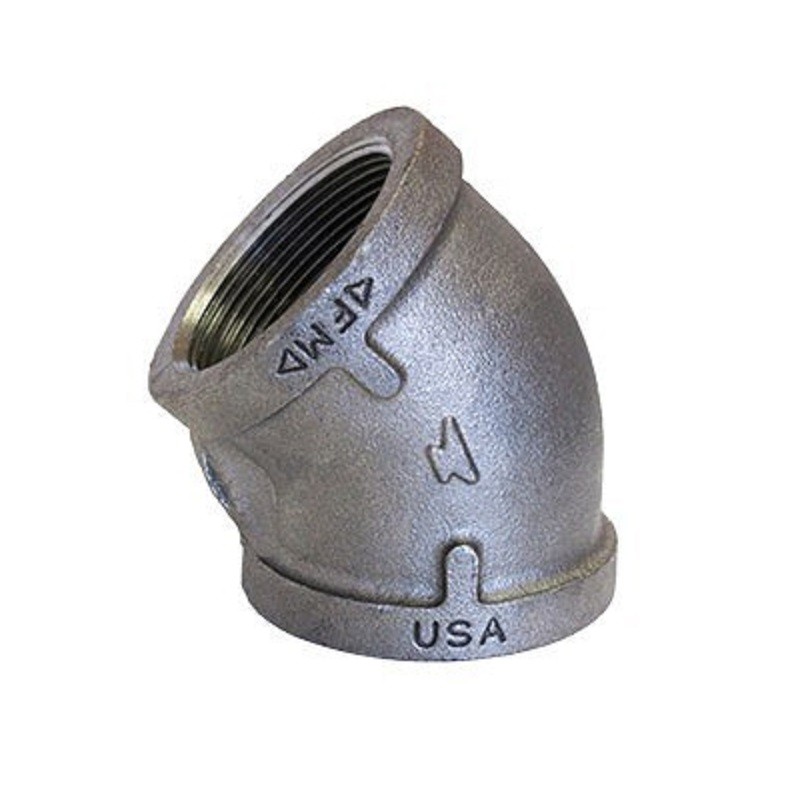 ASC Engineered Solutions E.BM45L 45 ELL 3/4 BLK MI 150# THRD FIG 48