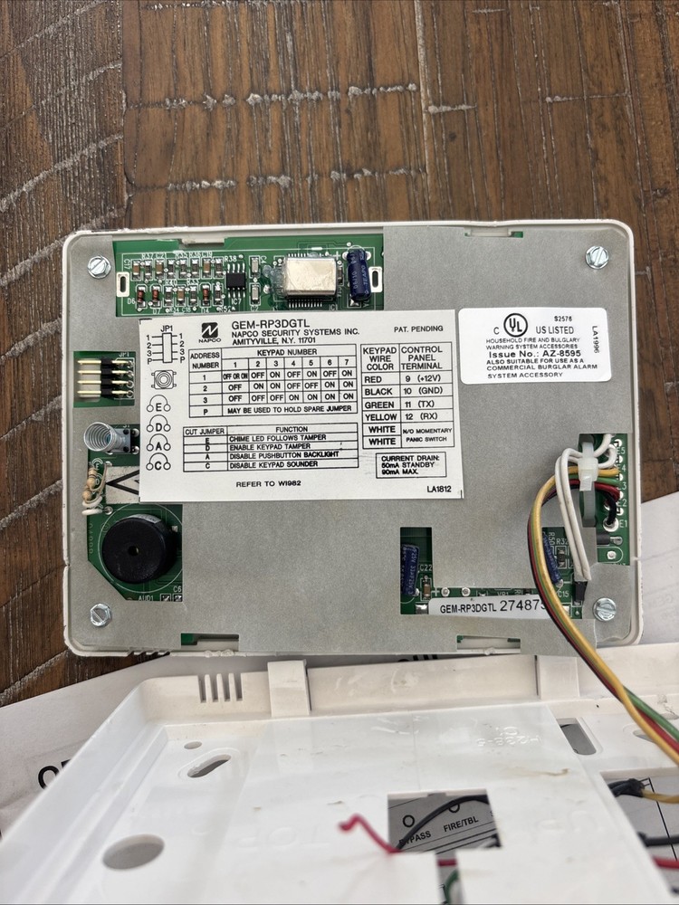 Napco Gemini Alert Security System Control Panel Keypad Security GEM-RP3DGTL