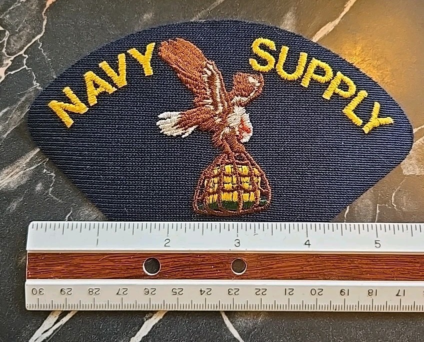 Navy Supply 5.75” by 3” BC Hat Patch NOS