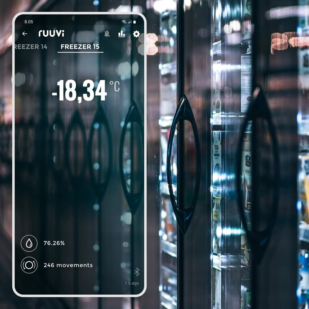 RuuviTag Pro Bluetooth Temp Humidity Pressure Sensor, EU Made, App Alerts