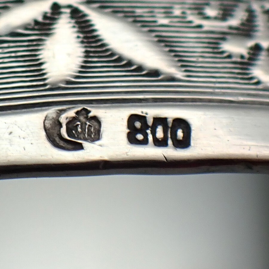 Engine Turned Napkin Ring German 800 Silver Mono TWB