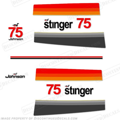 Fits Johnson 1977 75hp Stinger Decals