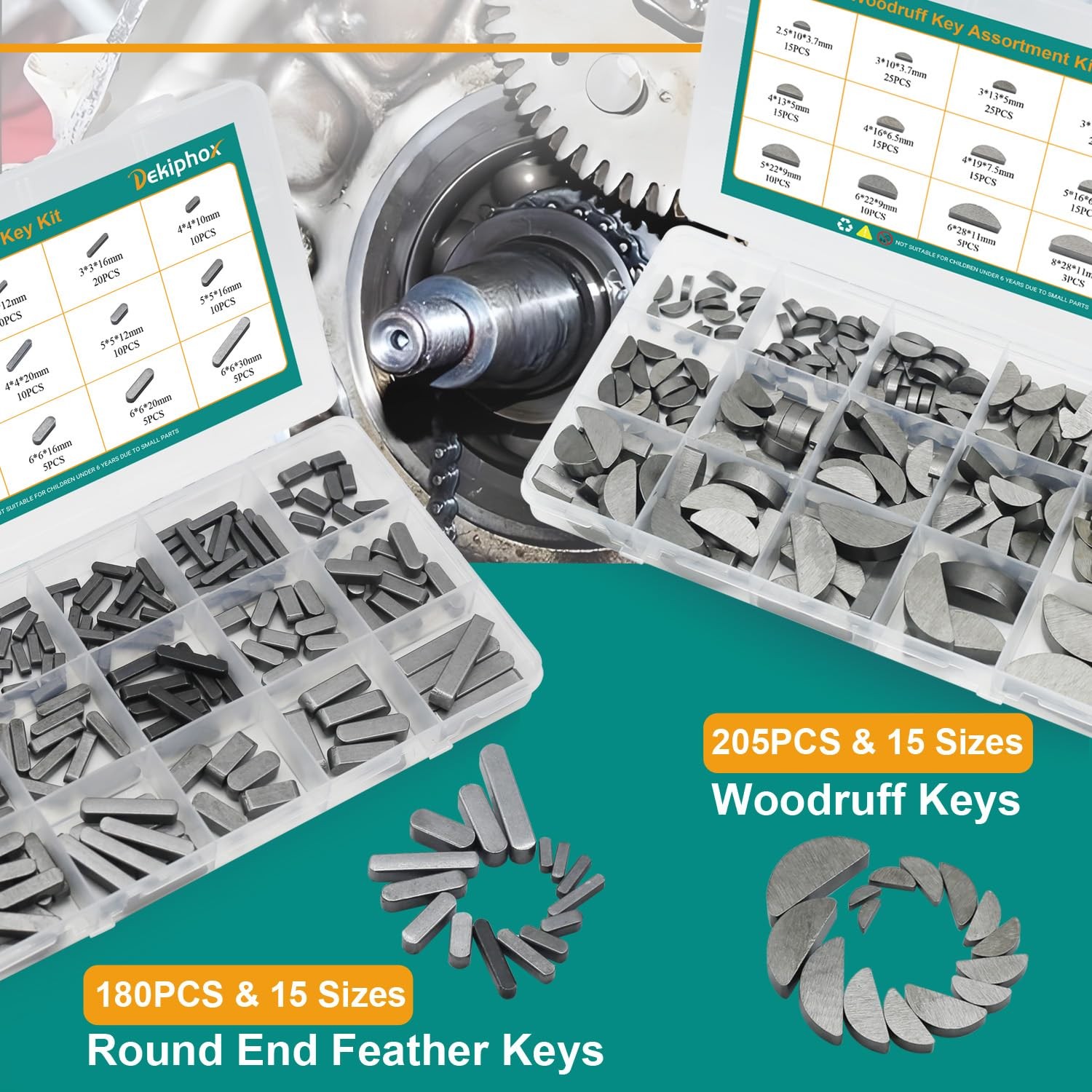385pcs Metric Woodruff Key Assortment Kit Popular Sizes Include 205PCS Woodru...