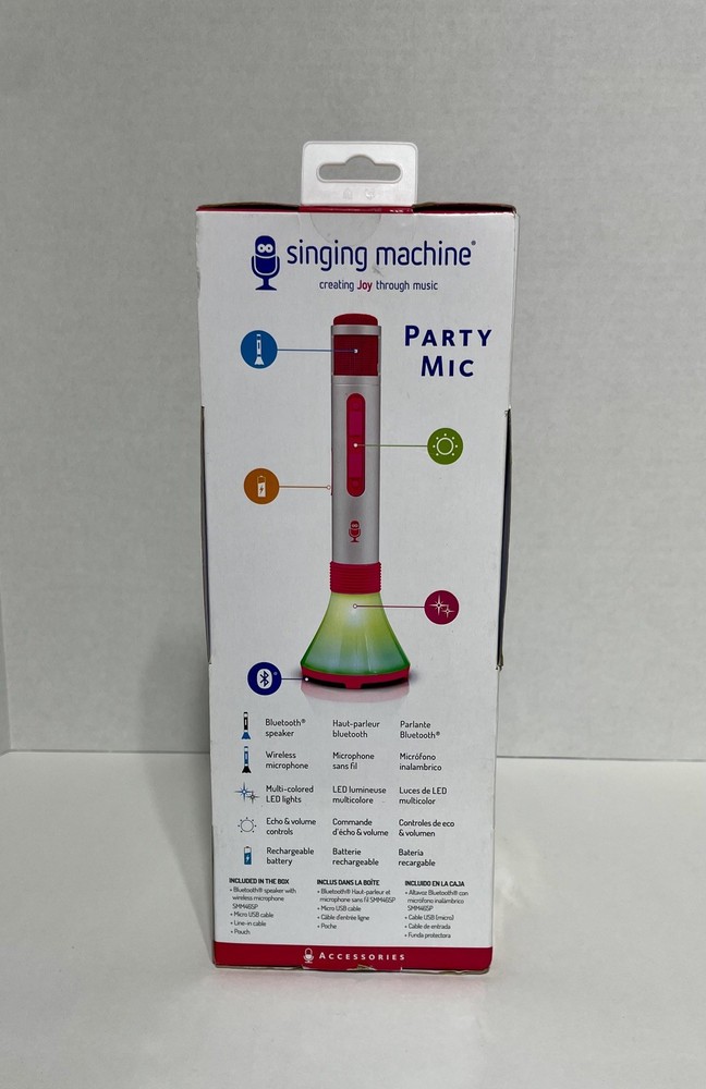 Singing Machine - Portable Microphone Wireless with Built in Bluetooth speaker