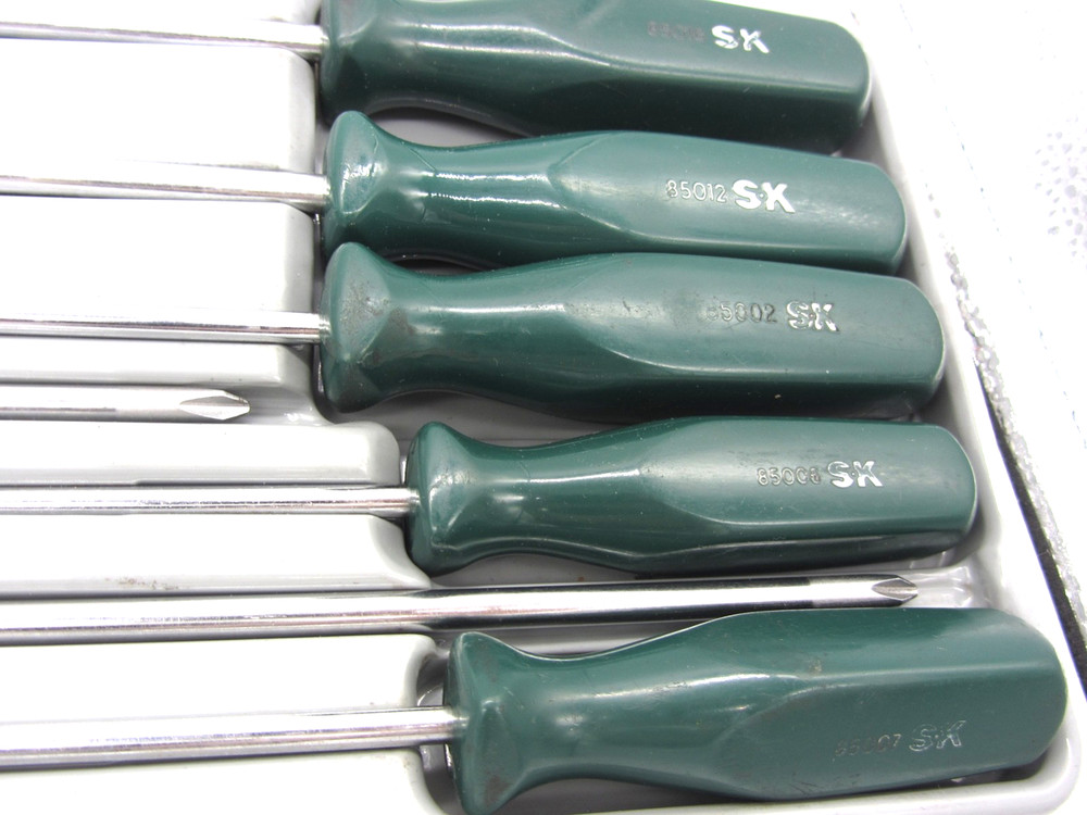 S-K Tools 9pc SureGrip Long Screwdriver/Phillips Head Set Magnetic Tip Nice!