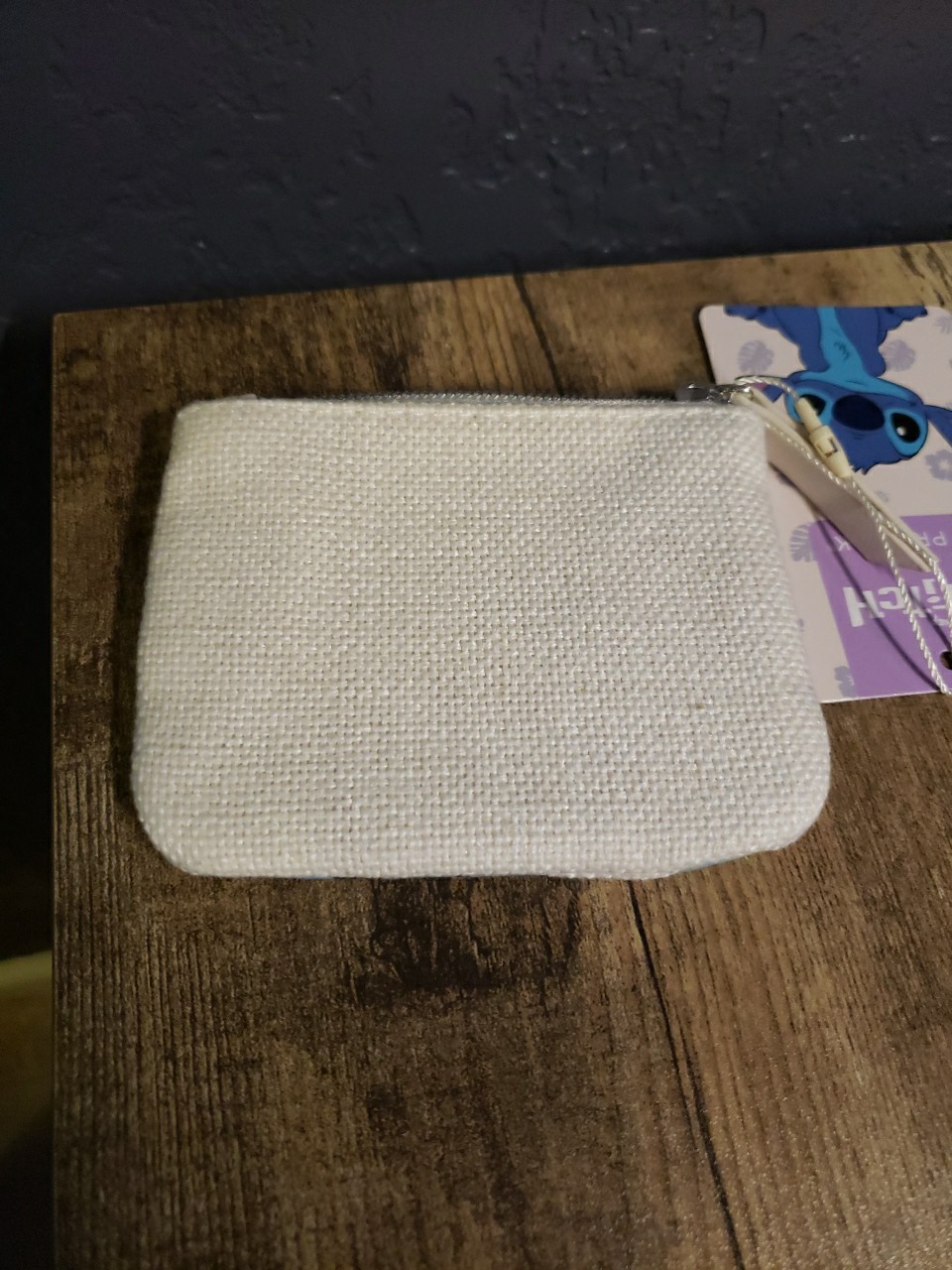 Primark Disney Stitch Small 3.5" x 4.25" Zipper Coin Purse w/ Metal "K” Initial