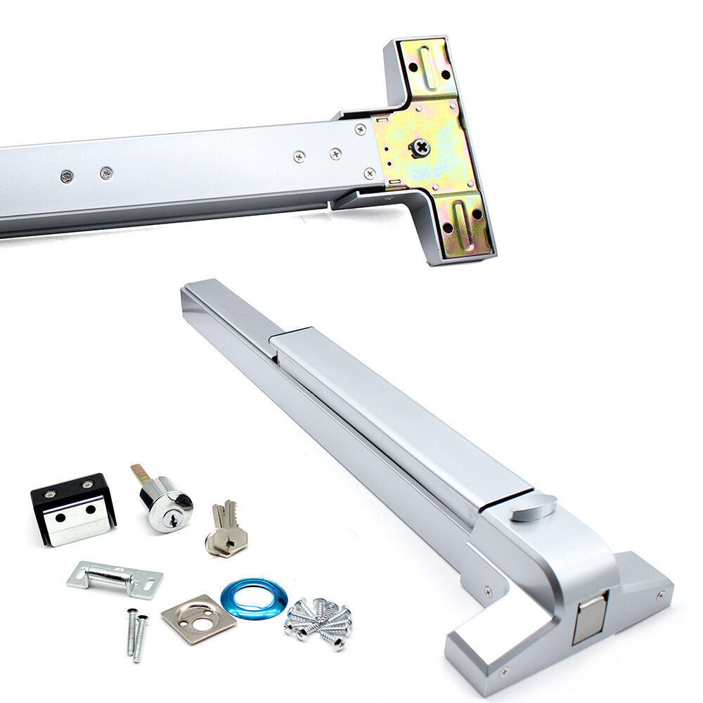 Door Push Bar Hardware Panic Exit Device Latch Emergency For 30"-36" Single Door