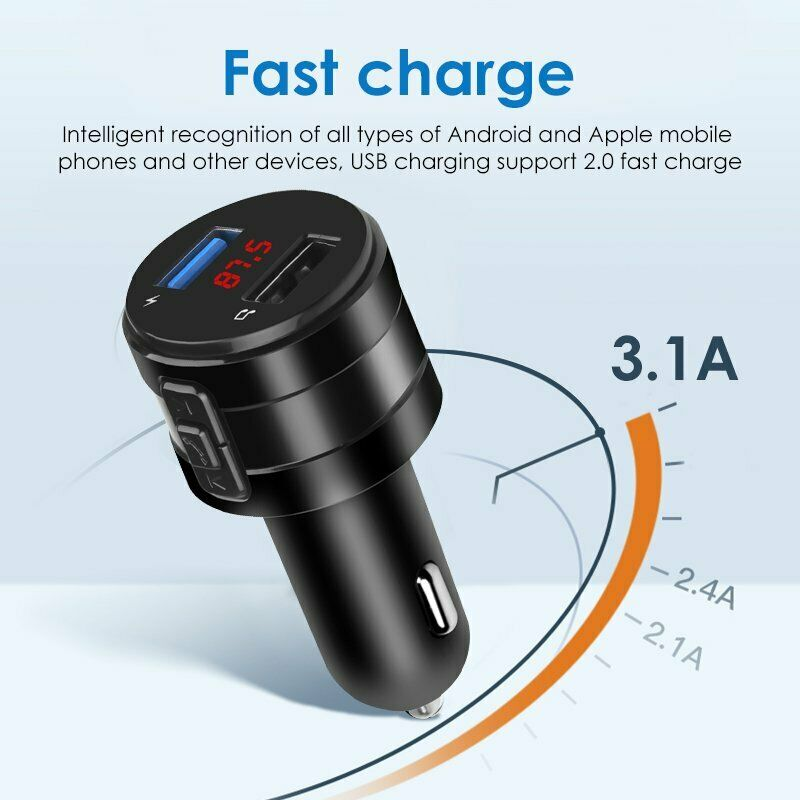 Bluetooth Wireless Handsfree Car FM Transmitter MP3 Player 2 USB Charger Kit kf