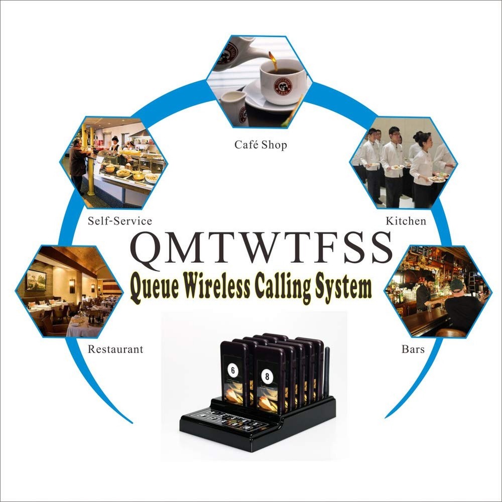 SHIHUI 10 Pager buzzers 1 keypad Queue Number Call Wireless Calling System Qu...