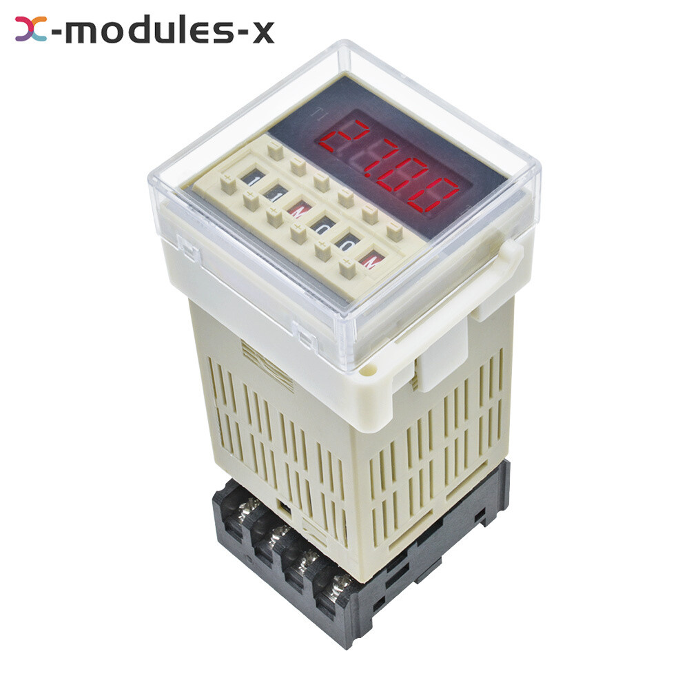 DH48S-S Digital AC 220V Precision Programmable Time Delay Relay With Socket Base