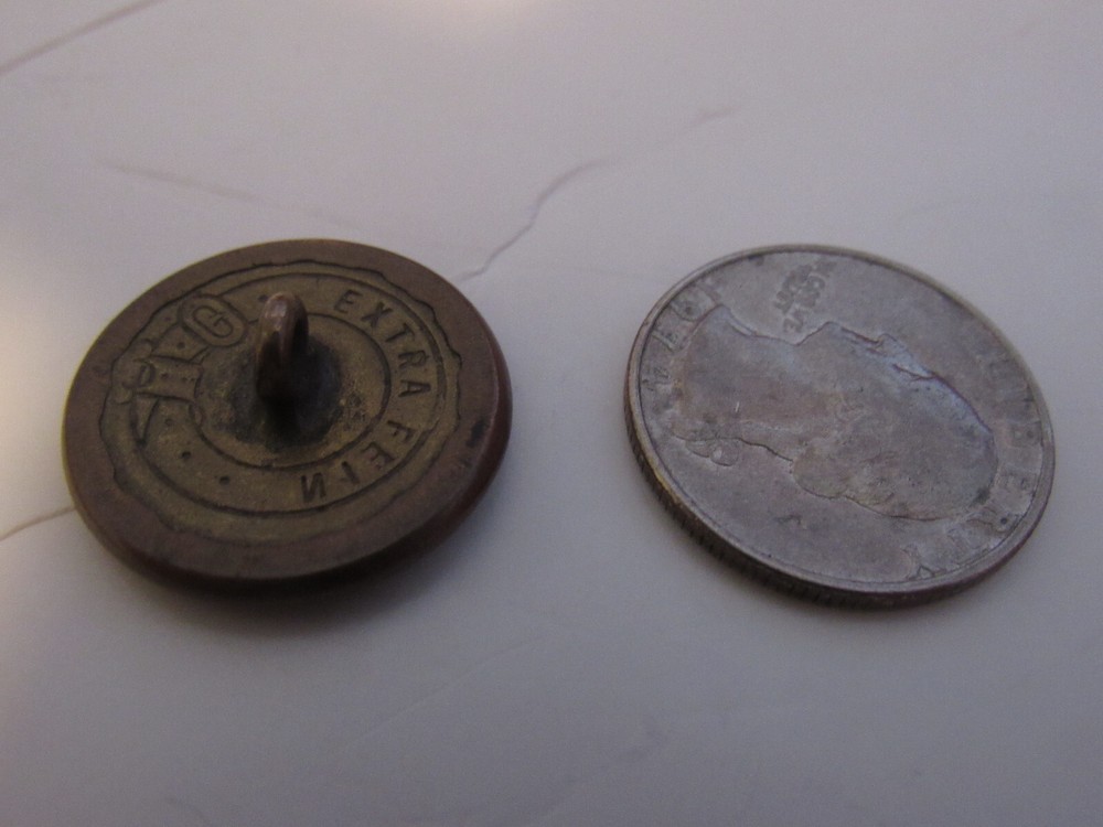 EXTRA FEIN "G" Brass Uniform Button; Smooth