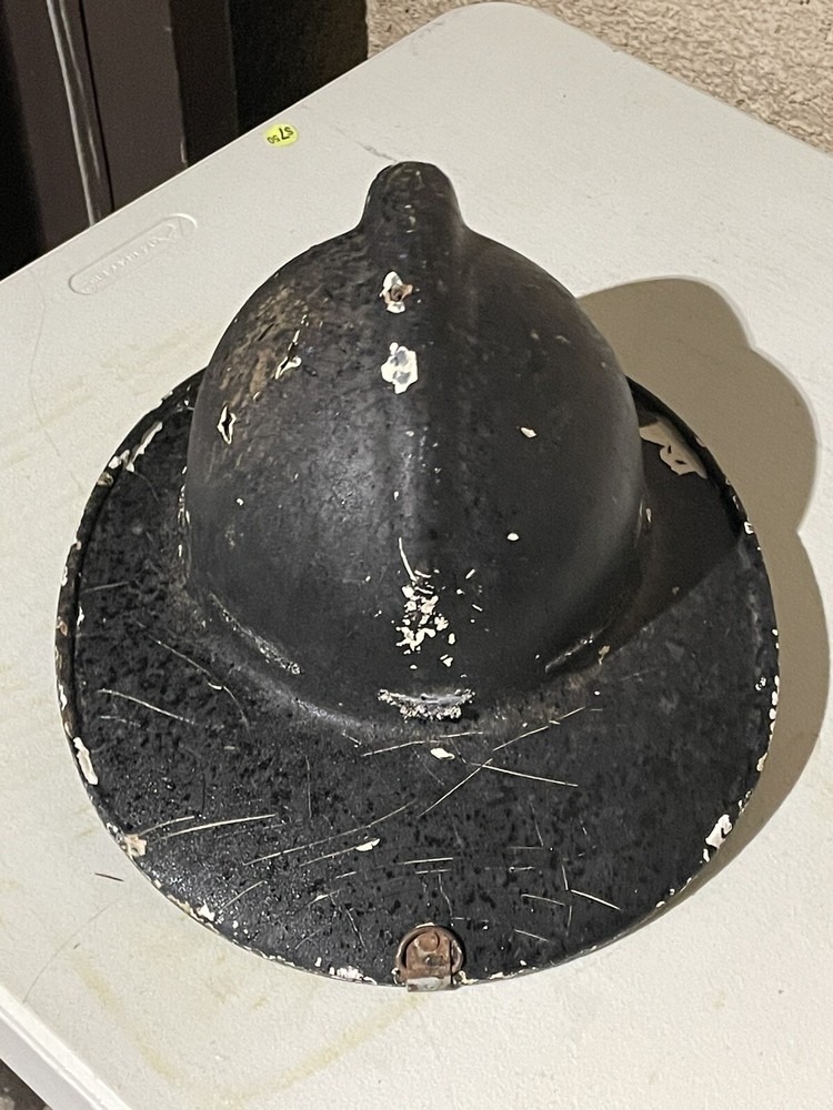 Vintage Black Fire Helmet