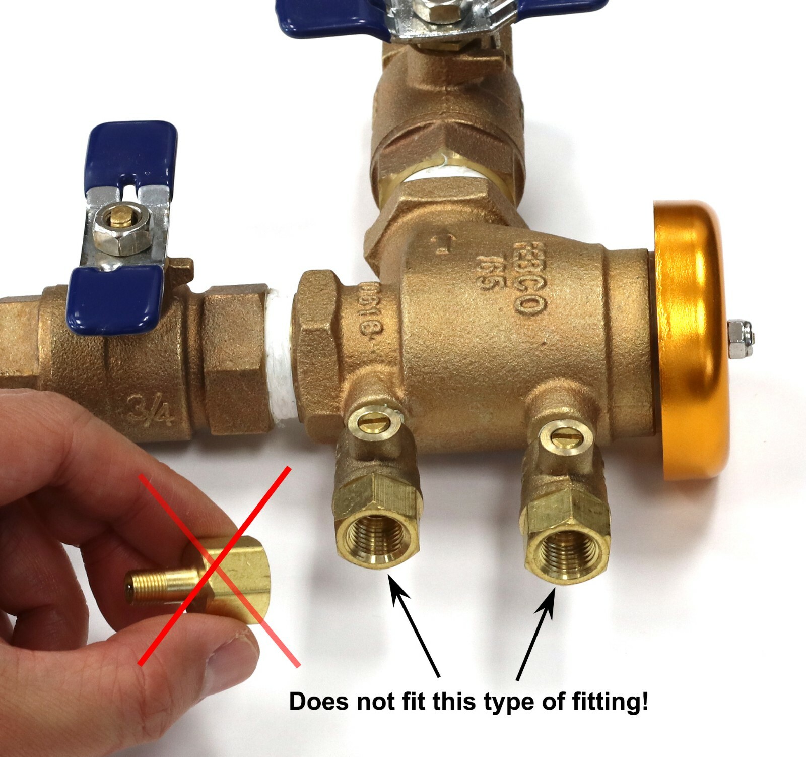 Schrader Valve to SAE 45-degree Flare | Winterize Backflow Preventer & Sprinkler