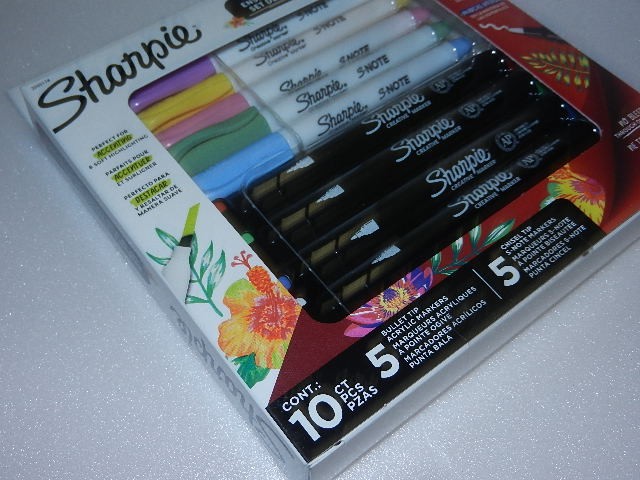 new Sharpie Creative Marker Set 10-Count Multicolor acrylic Markers chisel tip