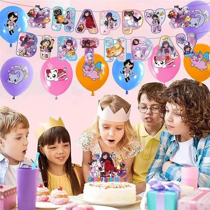 Aphmau Cat Theme Birthday Party Supplies Kit for Kids Decoration