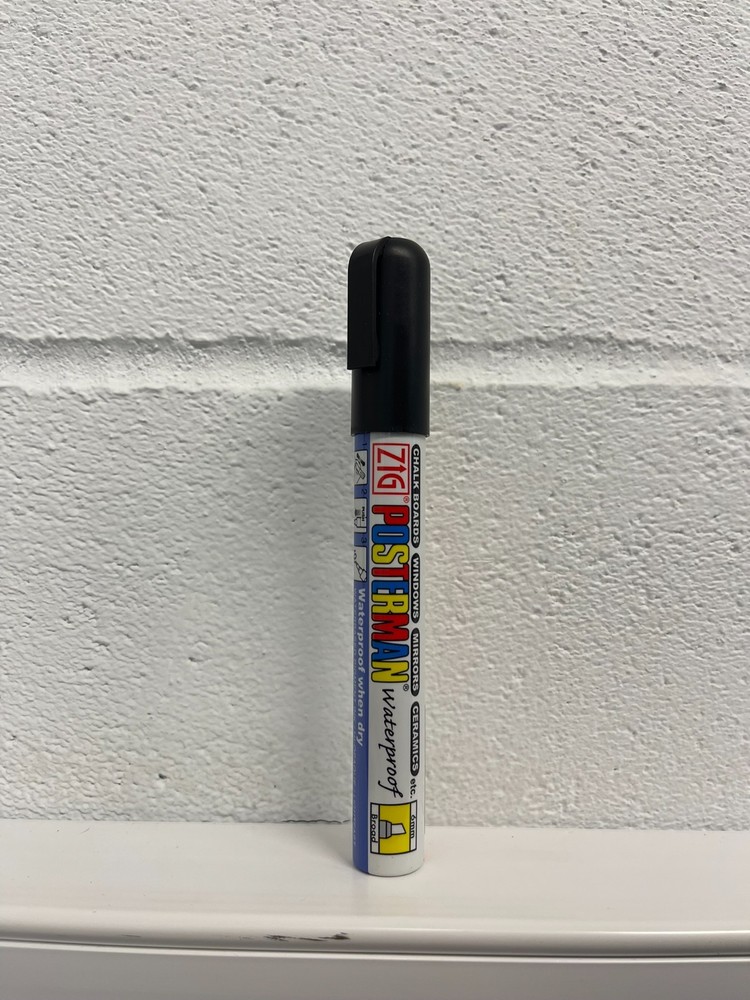 Kuretake ZIG Posterman PMA-50 Waterproof Chalk Pen – Black