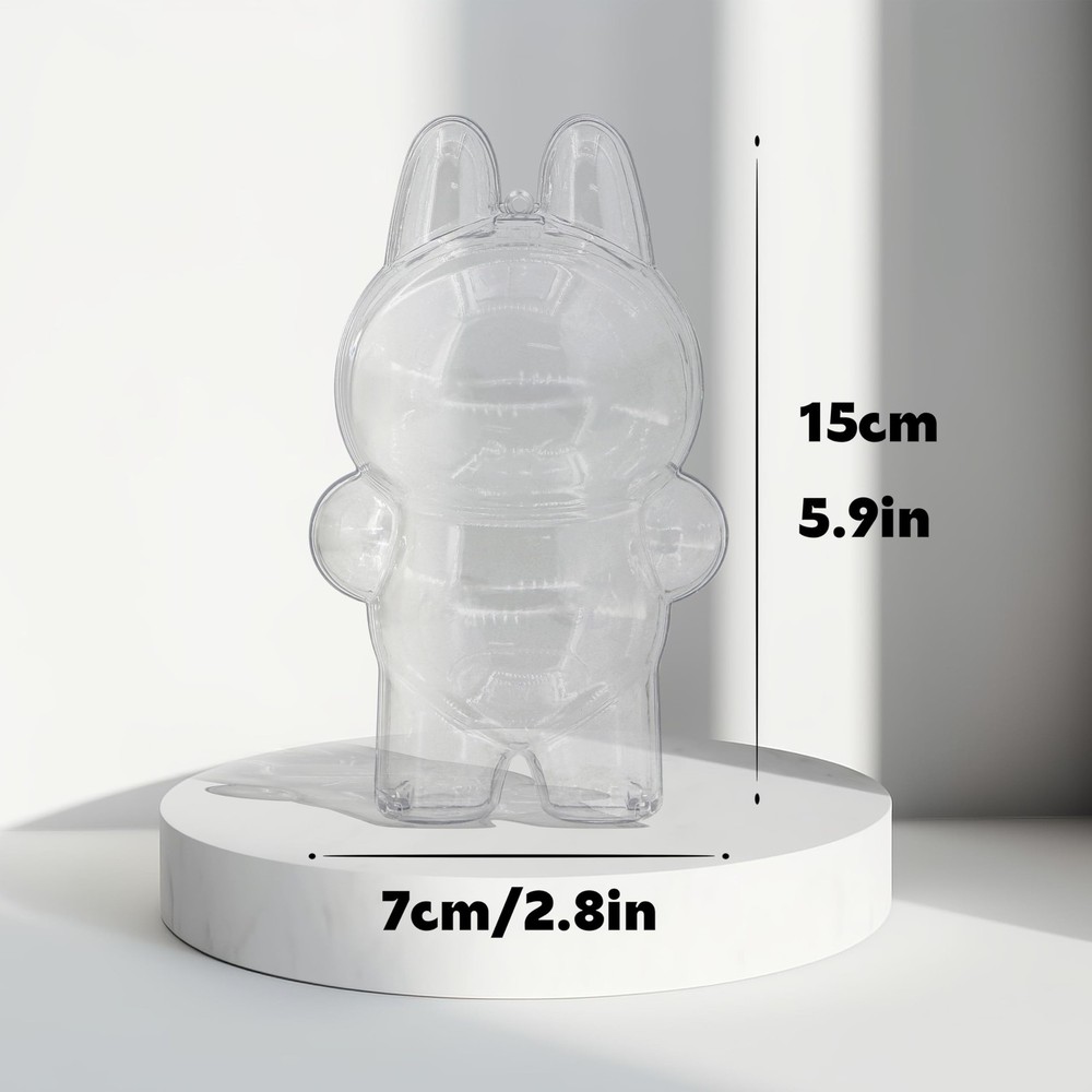 Protective Case Compatible with LABUBU – Clear Acrylic Display Box with Si