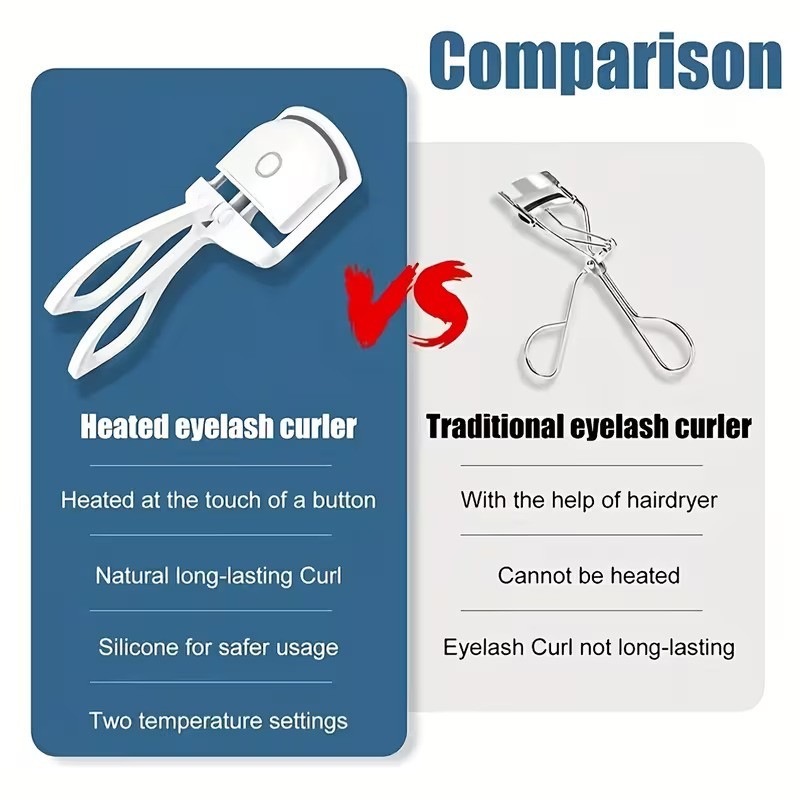 USB Powered Electric Eyelash Curler Safe Heated Lash Tool