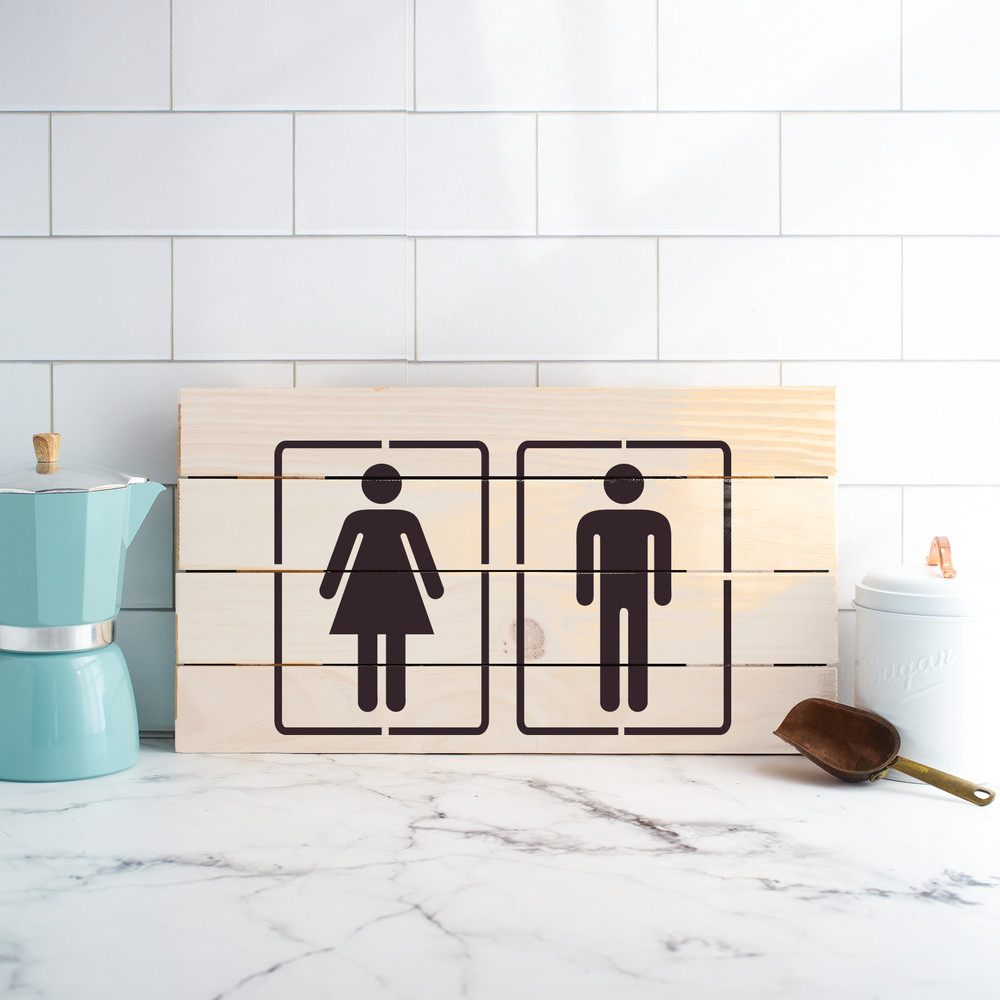Bathroom Sign Stencil - Durable & Reusable Mylar Stencils