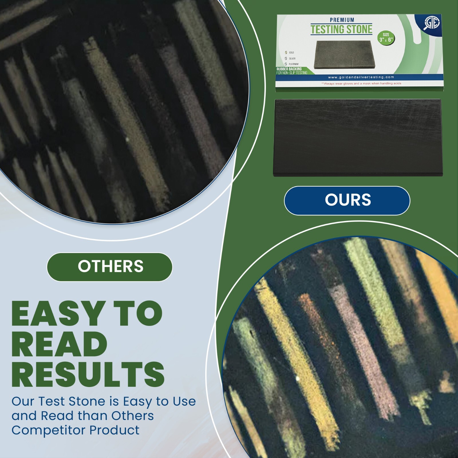 GOLD/SILVER Test Acid Tester Kit 10k 14k .999 .925 Sterling Testing Stone Detect