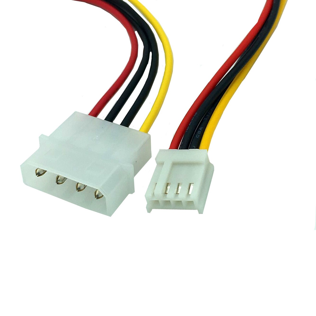 4-pin Molex Male (LP4) to 4-pin Floppy FDD Female (SP4) Power Adapter Cable