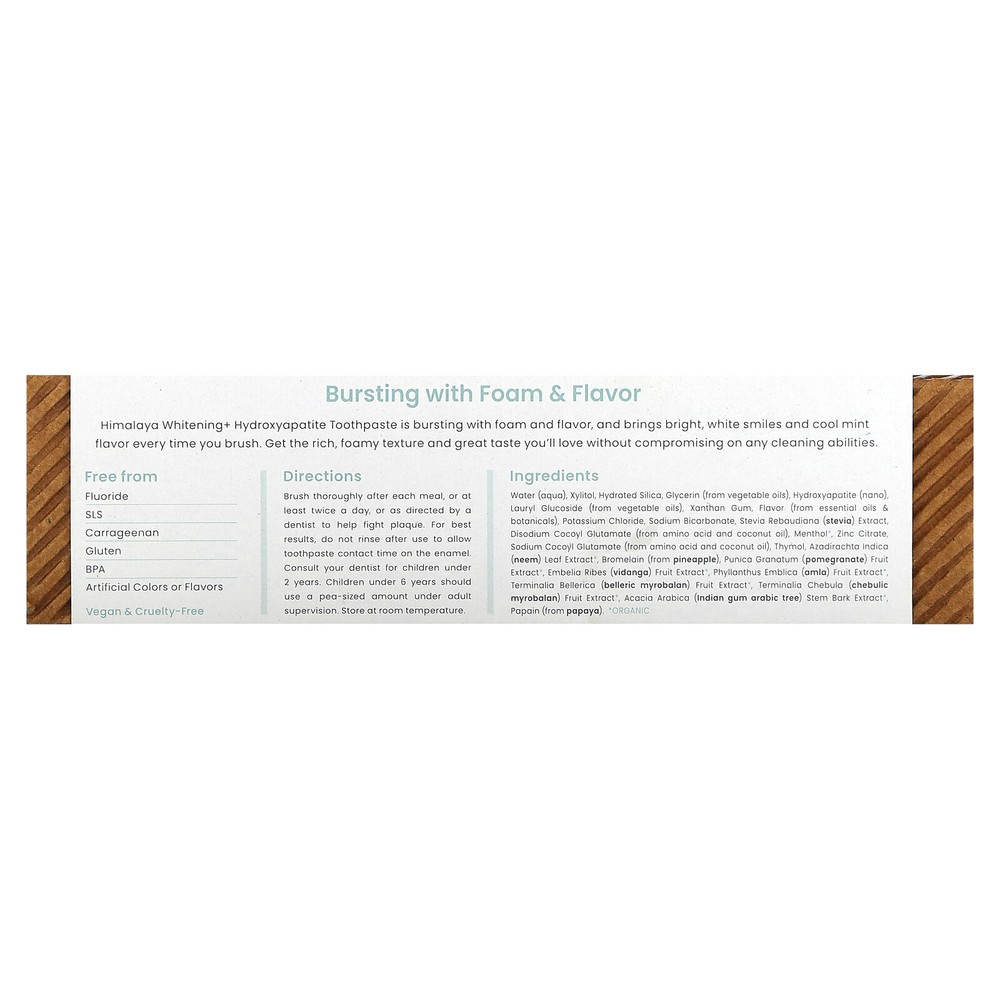 Whitening + Hydroxyapatite Toothpaste, Mint, 4 oz (113 g)