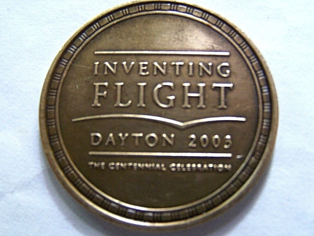 2003 INVENTING FLIGHT CENTENNIAL ANTIQUE BRONZE COMMEMORATIVE MEDALLION
