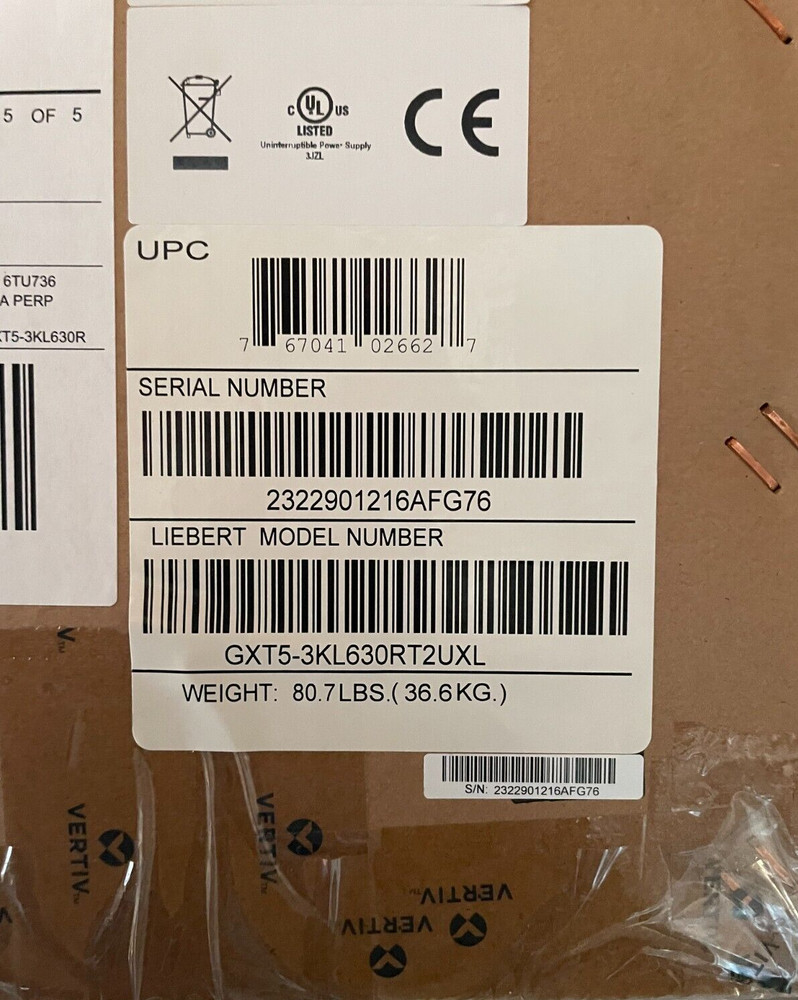Vertiv Liebert GXT5 3000VA 208V UPS GXT5-3KL630RT2UXL