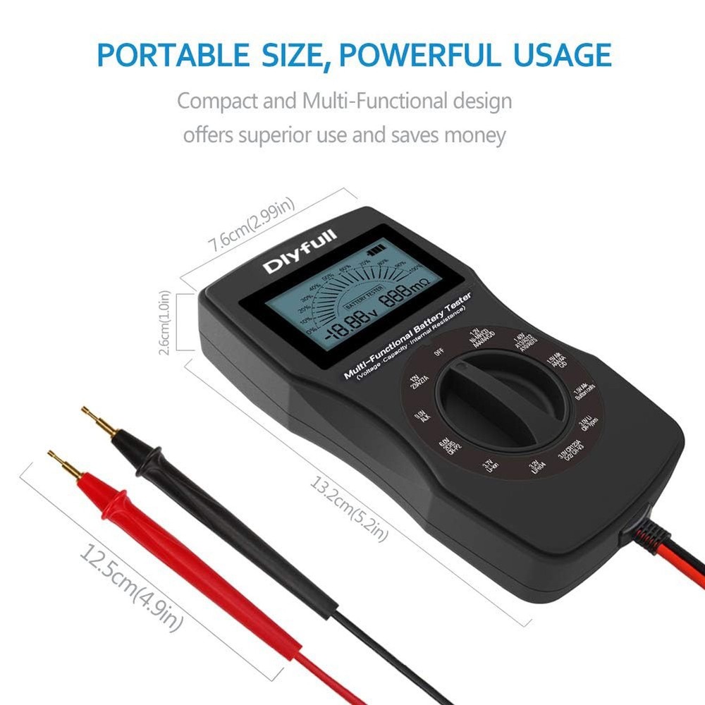 Dlyfull Universal Battery Tester with LCD Display, Small Digital Battery Volt...