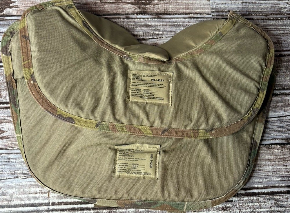 Military Yoke/Collar Front/ Back Assembly Improved Outer Tactical Vest MEDIUM