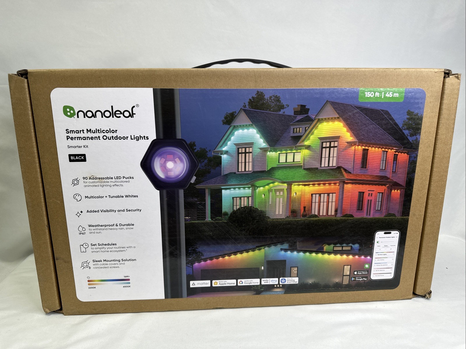 Nanoleaf Matter Permanent Outdoor Lights 147ft/45 m - 90 LED Pucks - NEW!