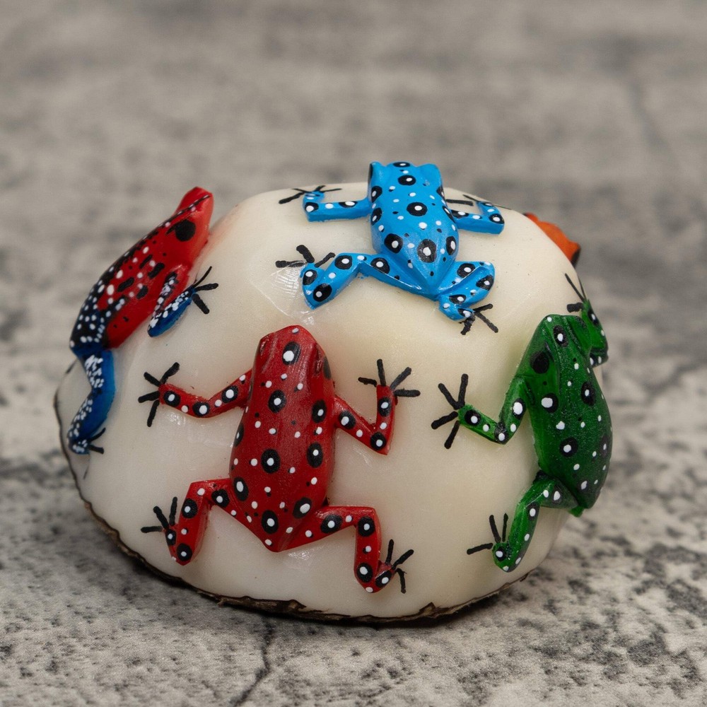 Multiple Poison Dart Frog Tagua Carving