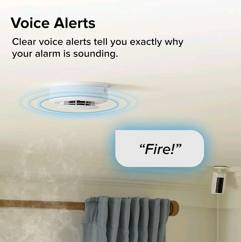 KIDDE Ring-Enabled Smart Smoke Detector, Wired, RGSAR-RW