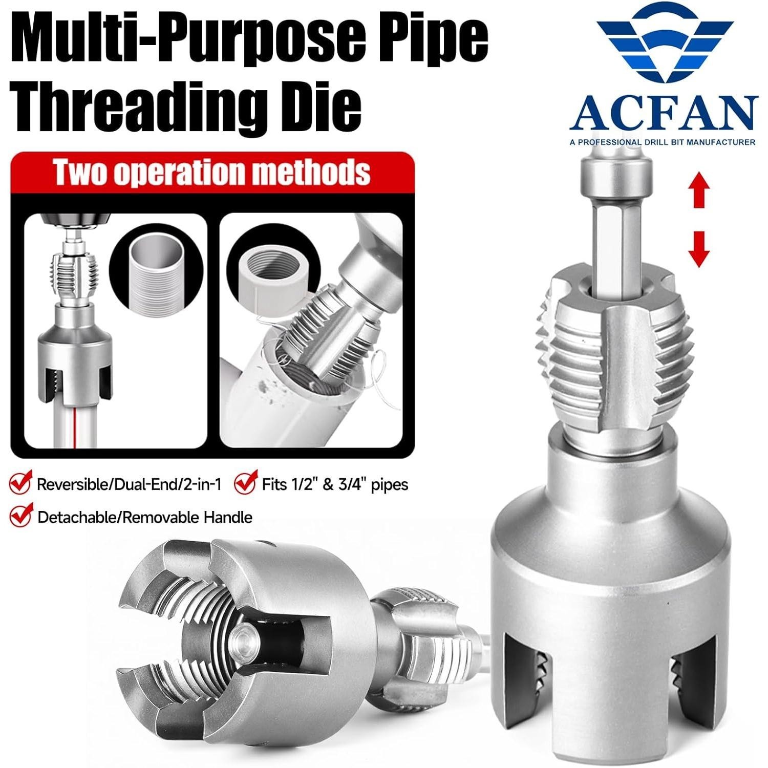 Pipe Threading Tool for Internal & External Threads Dual for PPR/PVC/MPP Pipes