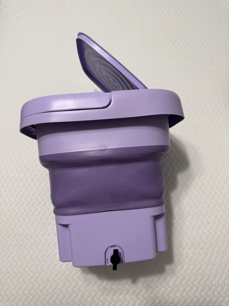 Purple Portable Collapsible Electric Mini Washing Machine Compact Top-Loading