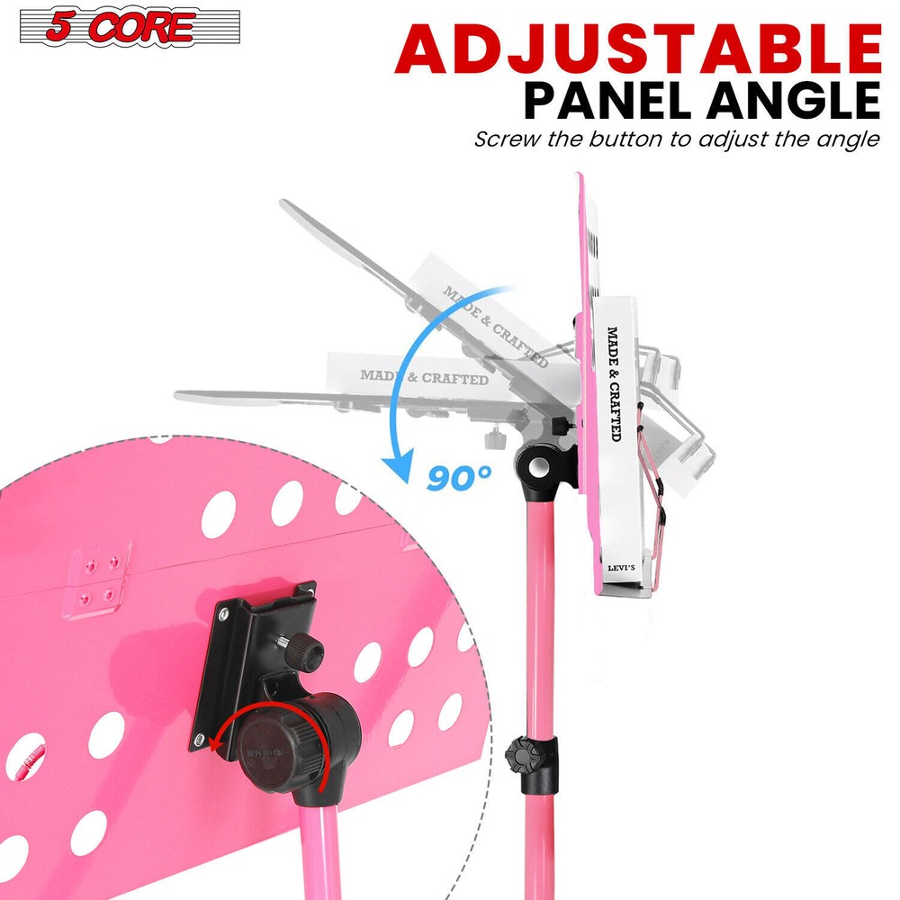 5Core Music Stand For Sheet Music Portable Tripod Adjustable Folding Note Holder