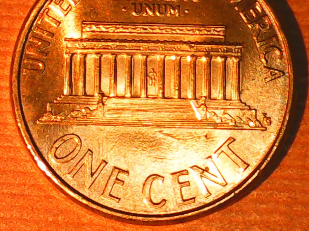 1995 Penny Die Chips Obverse, "BIE" error.