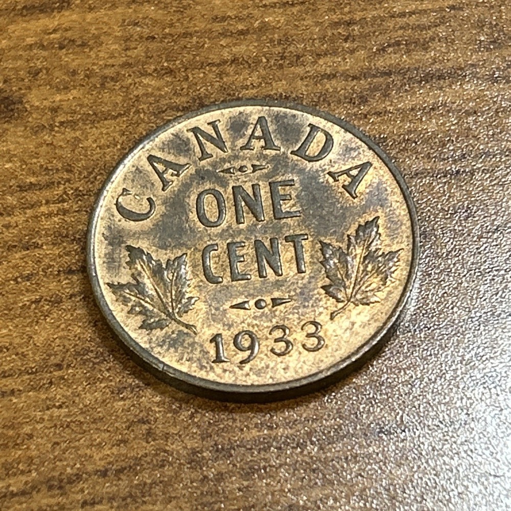 1933 Canada Small One Cent King George V Gem Uncirculated Red Brown